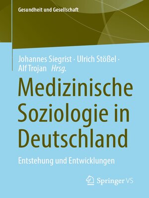 cover image of Medizinische Soziologie in Deutschland